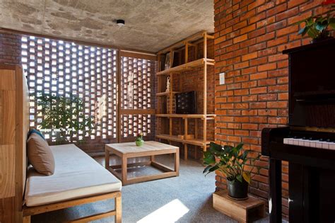 pink brick house interior